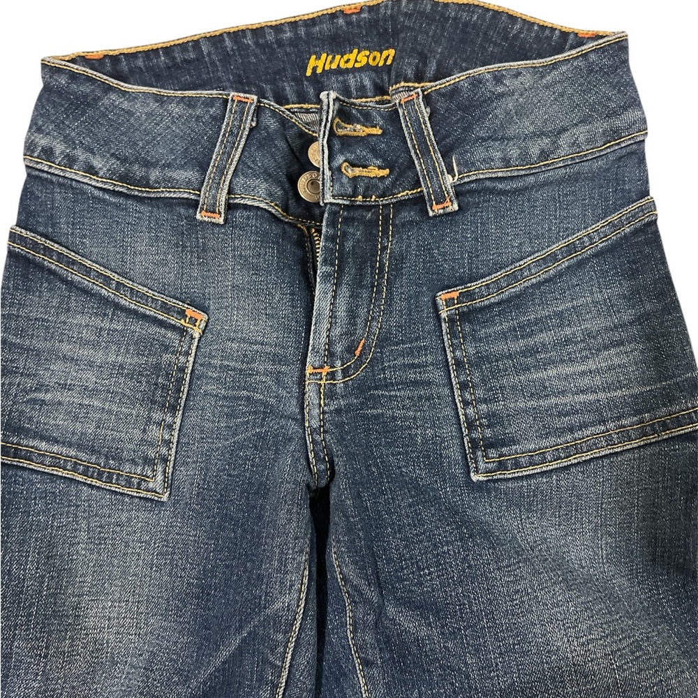 Hudson Jeans Women's Wide Leg Flare Jeans in Dark Blue Denim